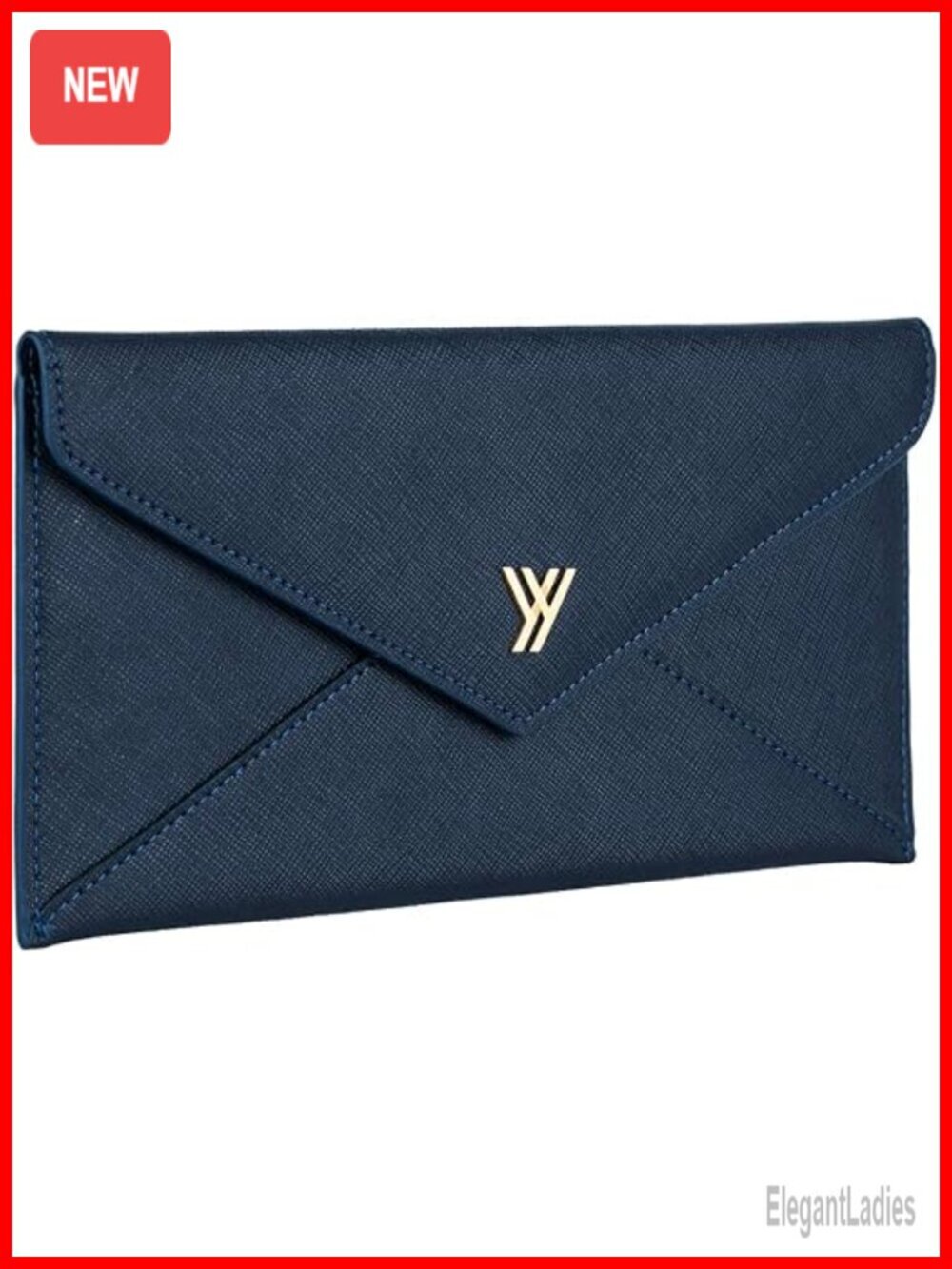 Saffiano Leather RFID Blocking Envelope Wallet with 9 Card Slots